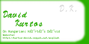 david kurtos business card